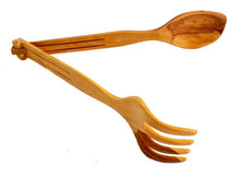 Load image into Gallery viewer, apple wood salad tongs