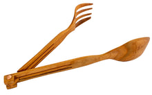 Load image into Gallery viewer, Peach Wood Salad Tongs